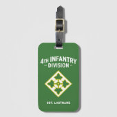 4th Infantry "Ivy" Division Bagagelabel (Voorkant (verticaal))