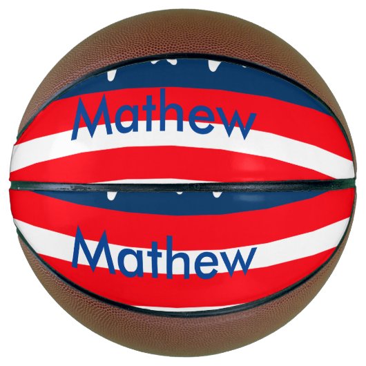 4th juli onafhankelijkheidsdag voeg naamtekst Amer Basketbal (Voorkant)