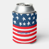 4th juli onafhankelijkheidsdag voeg naamtekst Amer Blikjeskoeler (Blikje Achterkant)