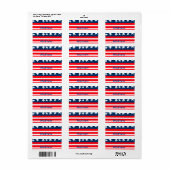 4th juli onafhankelijkheidsdag voeg naamtekst Amer Etiket (Full Sheet)