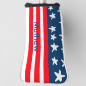 4th juli onafhankelijkheidsdag voeg naamtekst Amer Golfheadcover (Draai 90)