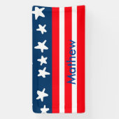 4th juli onafhankelijkheidsdag voeg naamtekst Amer Spandoek (Verticaal)