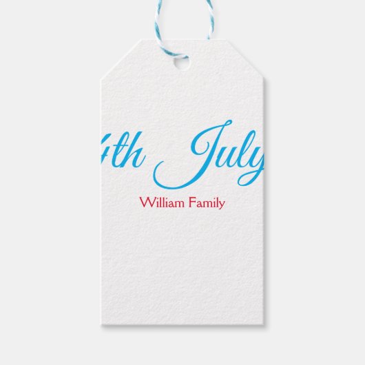 4th Juli onafhankelijkheidsdag voeg naamtekst toe  Cadeaulabel (Voorkant)