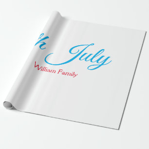 4th Juli onafhankelijkheidsdag voeg naamtekst toe  Cadeaupapier