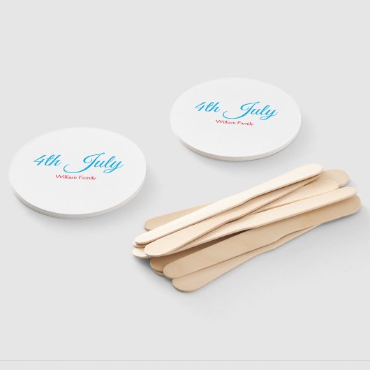 4th Juli onafhankelijkheidsdag voeg naamtekst toe Handwaaier (Niet-gemonteerd)