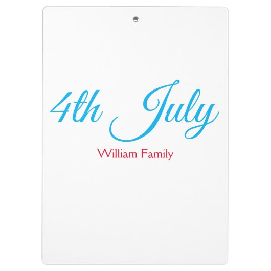 4th Juli onafhankelijkheidsdag voeg naamtekst toe Klembord (Achterkant)