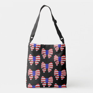 4th July Kleding Amerika Vlag Patriottisch lint Crossbody Tas