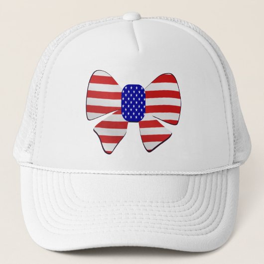 4th July Kleding Amerika Vlag Patriottisch lint Trucker Pet (Voorkant)