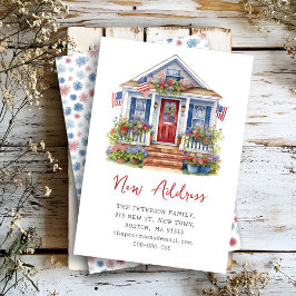 4th July New Address Moving Flat Announcement Card Aankondiging