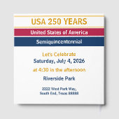 4th of July 2026 USA 250 Years Semiquincentennial (Verso)
