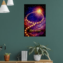 4th of July 50 Stars 250 Years USA Independence Poster