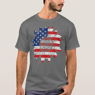 4th Of July America Sunflower US Patriotic America T-shirt