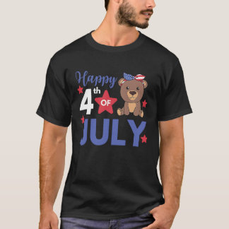 4th Of July American Bear For Kids Cute Usa Bear T-shirt