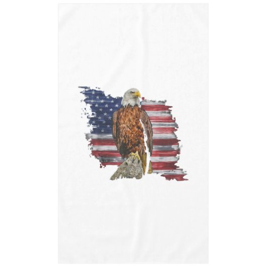 4th of July American Flag Eagle Independence Day Tafelkleed (Voorkant)