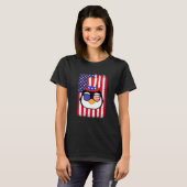 4th Of July American Flag Patriotic Penguin Sungla T-shirt (Voorkant volledig)