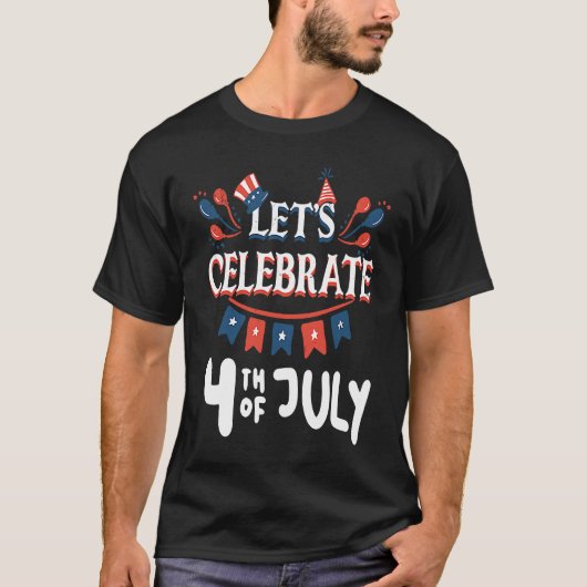 4th Of July American Flag T-shirt (Voorkant)