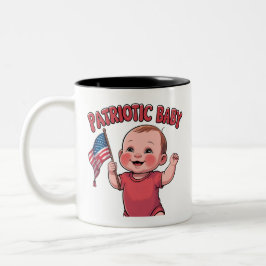 4th of July Baby Mug - Patriotic Baby Sip Cup Tweekleurige Koffiemok