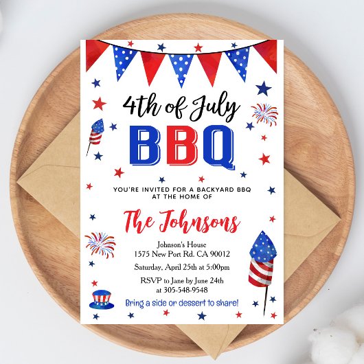 4th of July Backyard BBQ Invitation