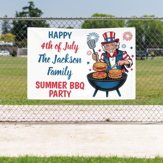  4th of July BBQ Party Banner (Insitu)