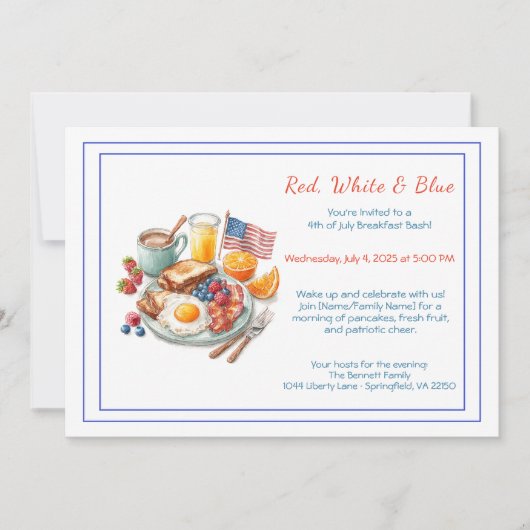 4th of July Breakfast Invitation – Patriotic (Devant)