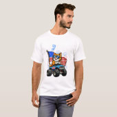 4th Of July Cat Riding Monster T-shirt (Voorkant volledig)