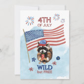 4th of July coole Patriotic Racoon Kaart (Voorkant)