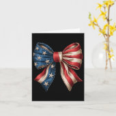 4th Of July Coquette Bow American Flag 1776 Indepe Kaart (Gele Bloem)
