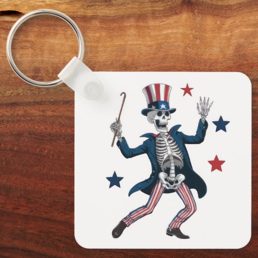 4th of July Dancing Skeleton Sleutelhanger (Voorkant)