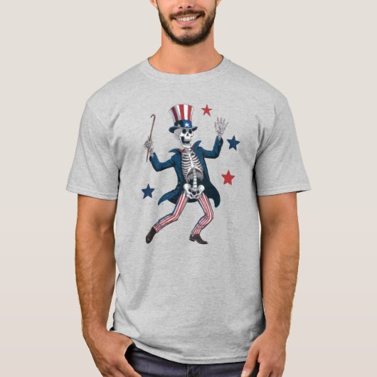 4th of July Dancing Skeleton Unisex T-shirt (Voorkant)