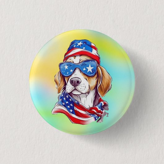 4th Of July Dog Sublimation-66361 Ronde Button 3,2 Cm (Voorkant)