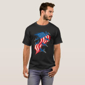 4th of July Fighter Vliegtuig Rood Wit Blauw Ameri T-shirt (Voorkant volledig)