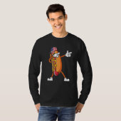 4th of July Hot Dog Dabbing Hot Dog Wiener Dab T-shirt (Voorkant volledig)