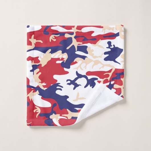 4th of July, Independence day, Camouflage Beige Bad Handdoek (Wasdoekje)