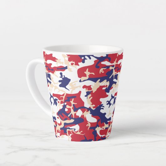 4th of July, Independence day, Camouflage Beige Latte Mok (Linkerhoek)