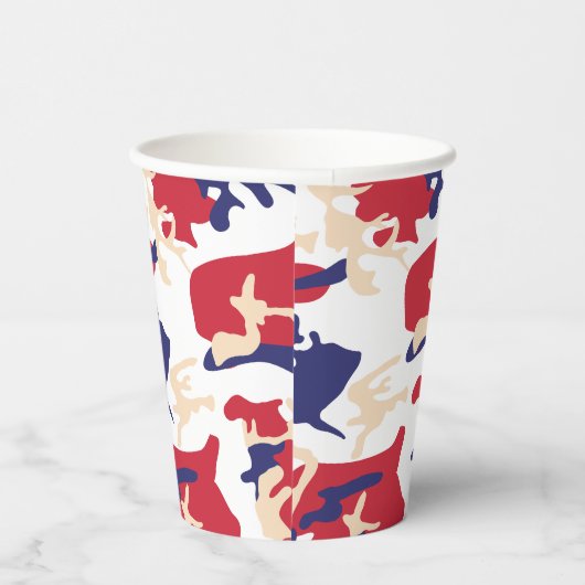 4th of July, Independence day, Camouflage Beige Papieren Bekers (Rechts)