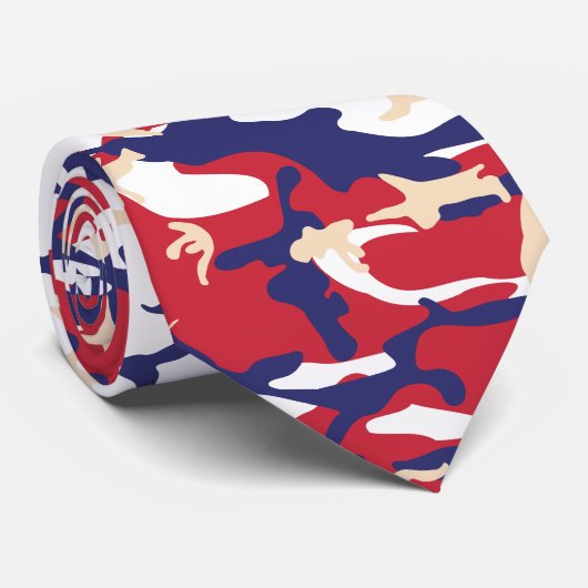 4th of July, Independence day, Camouflage Beige Stropdas (Opgerold)