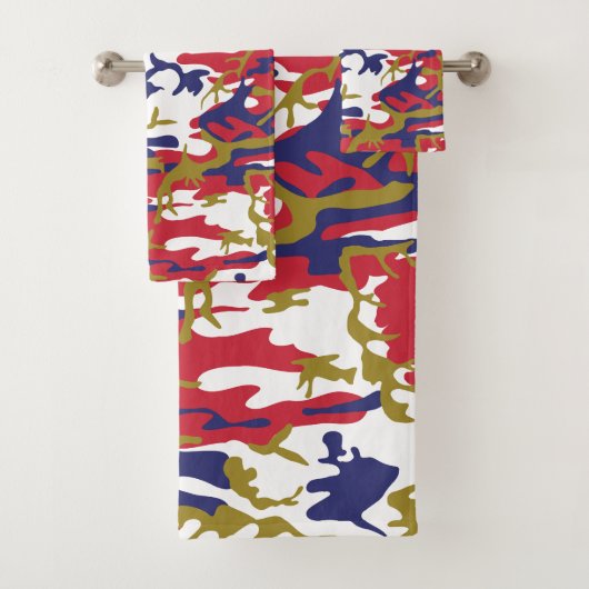 4th of July, Independence day, Camouflage Gold Bad Handdoek (Insitu)