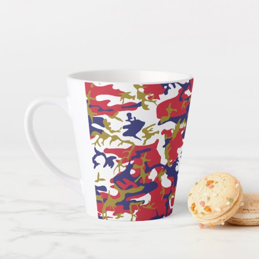 4th of July, Independence day, Camouflage Gold Latte Mok (In situ)