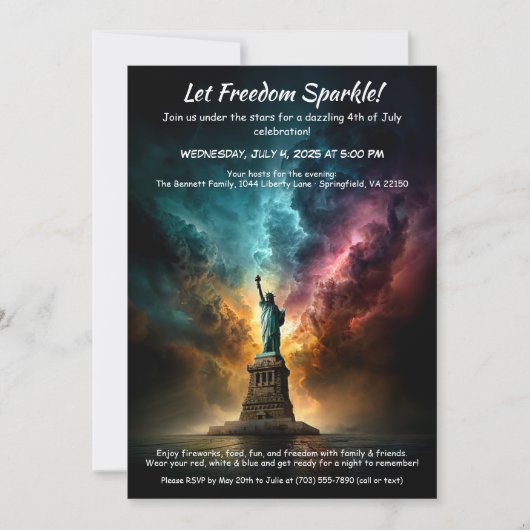 4th of July Invitation – Statue of Liberty  (Devant)