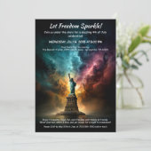4th of July Invitation – Statue of Liberty  (Debout devant)