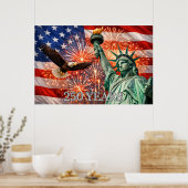 4th of July Liberty Eagle Fireworks USA 250th Poster (Keuken)