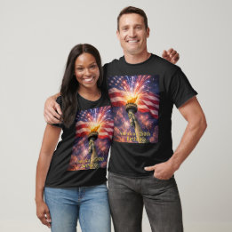 4th of July Liberty Torch Fireworks USA 250th T-shirt