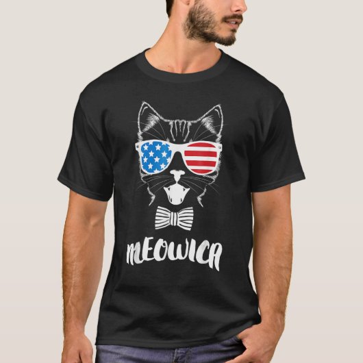 4th Of July Meo Cat T-shirt (Voorkant)