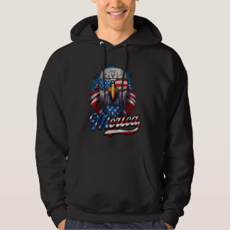 4th of July Merica Eagle USA Flag American Indepen Hoodie