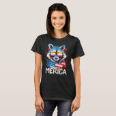 4th Of July Merica  Raccoon Non Binary Sunglasses  T-shirt (Voorkant volledig)