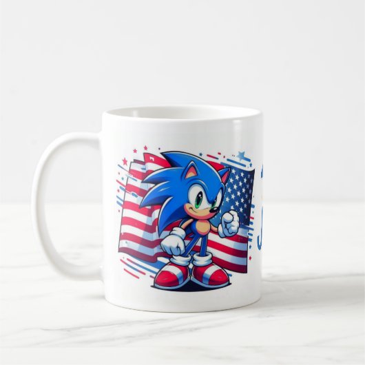 4th of July. Onafhankelijkheidsdag mok, Sonic mok, Koffiemok (Links)