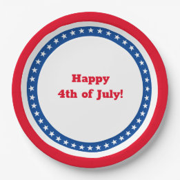 4th of July Party Decor Red White Blue Papieren Bordje