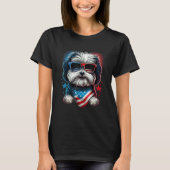 4th of July Patriotic Havanese Dog US Flag T-shirt (Voorkant)