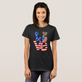4th Of July Patriotic Love Yorkshire Terrier Ameri T-shirt (Voorkant volledig)