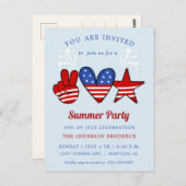 4th of July Pool And Ice Cream Party Invitation Po (Devant / Derrière)